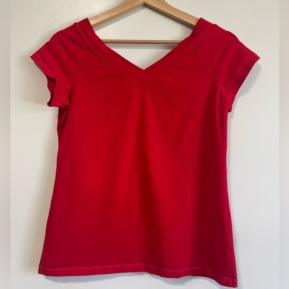 Red Moon V Neck  T-Shirt - Picture 2 of 6